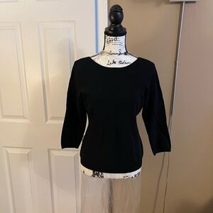Vince Deep Scoop Back Sweater (Black-L)